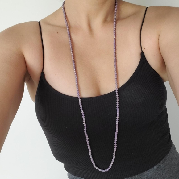 Vintage Handmade Bohemian Purple Stone Necklace - Picture 3 of 4